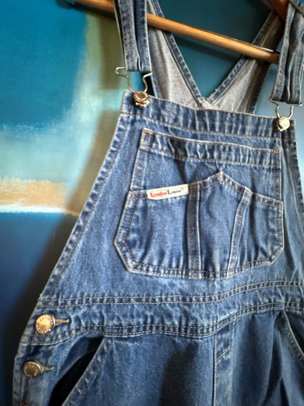 Vintage London London Denim Overalls Blue Cotton